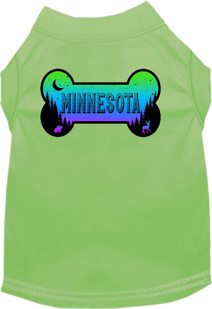 Camiseta serigrafiada para perros y gatos, para mascotas pequeñas y medianas (tallas XS a XL), "Minnesota Mountain Shades"