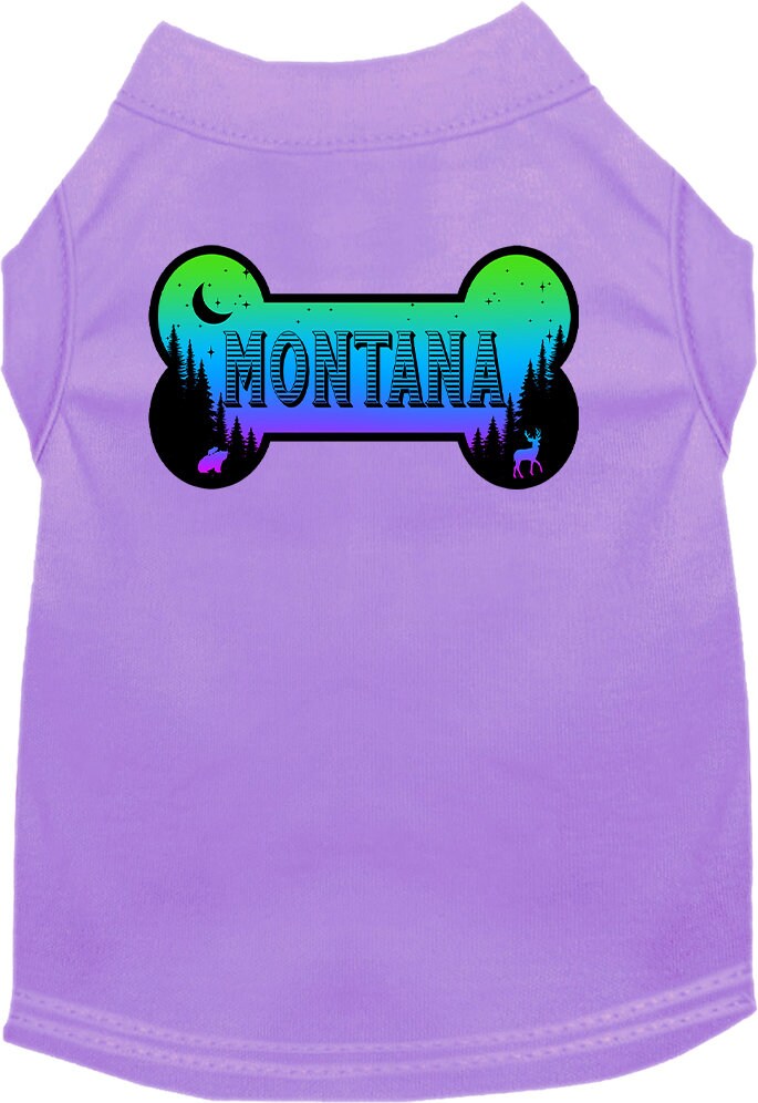 Camiseta serigrafiada para perros y gatos, para mascotas pequeñas y medianas (tallas XS a XL), "Montana Mountain Shades"