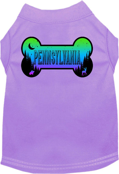 Camiseta serigrafiada para perros y gatos, para mascotas pequeñas y medianas (tallas XS a XL), "Pennsylvania Mountain Shades"