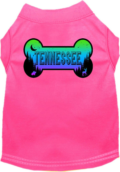 Camiseta serigrafiada para perros y gatos, para mascotas pequeñas y medianas (tallas XS a XL), "Tennessee Mountain Shades"