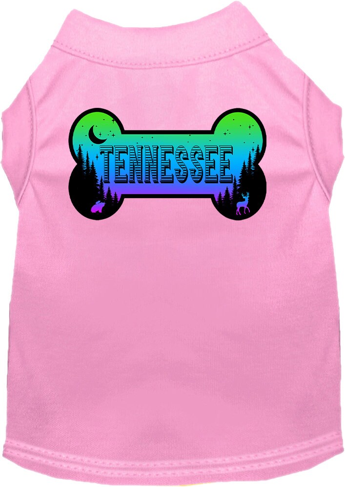 Camiseta serigrafiada para perros y gatos, para mascotas pequeñas y medianas (tallas XS a XL), "Tennessee Mountain Shades"