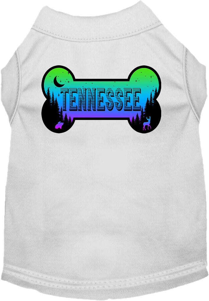 Camiseta serigrafiada para perros y gatos, para mascotas pequeñas y medianas (tallas XS a XL), "Tennessee Mountain Shades"