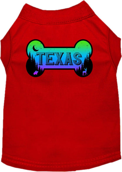 Camiseta serigrafiada para perros y gatos, para mascotas pequeñas y medianas (tallas XS a XL), "Texas Mountain Shades"