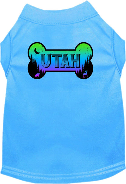 Camiseta serigrafiada para perros y gatos, para mascotas pequeñas y medianas (tallas XS a XL), "Utah Mountain Shades"