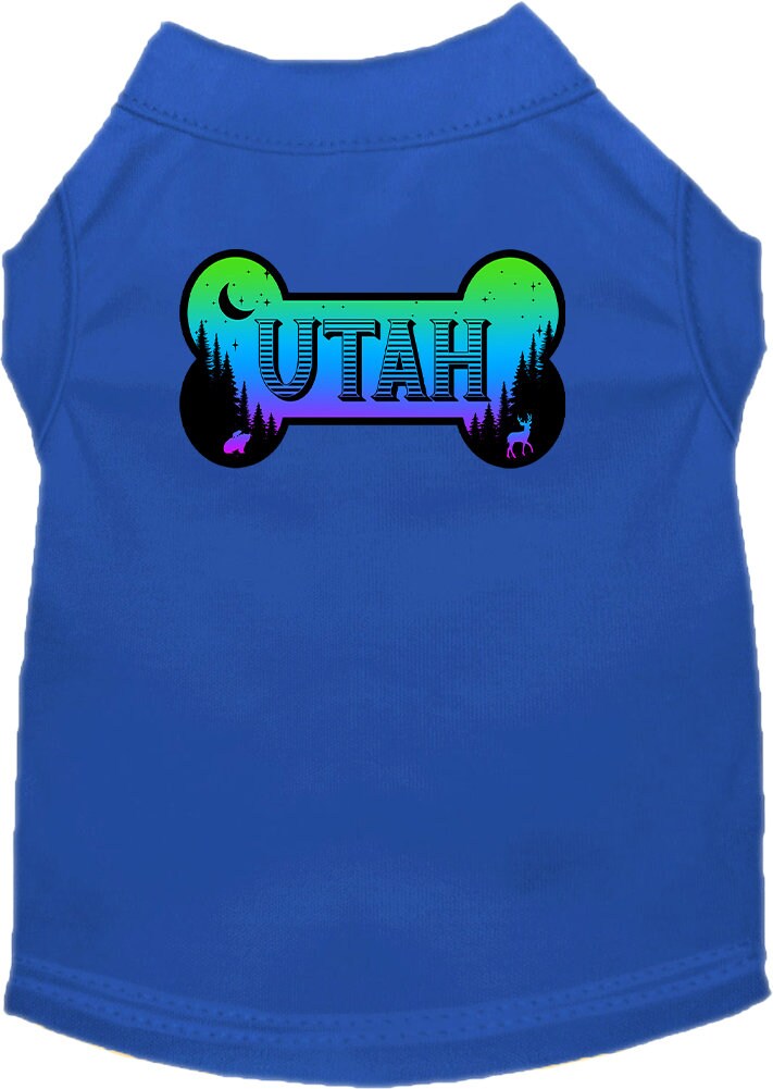 Pet Dog & Cat Screen Printed Shirt for Medium to Large Pets (Sizes 2XL-6XL), "Utah Mountain Shades"