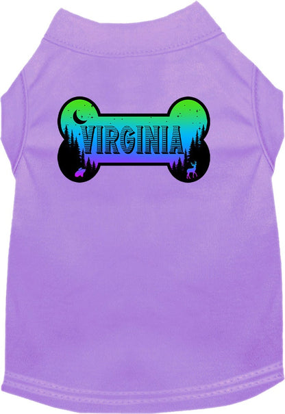 Camiseta serigrafiada para perros y gatos, para mascotas pequeñas y medianas (tallas XS a XL), "Virginia Mountain Shades"