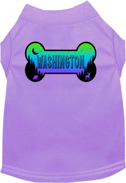 Camiseta serigrafiada para perros y gatos, para mascotas pequeñas y medianas (tallas XS a XL), "Washington Mountain Shades"