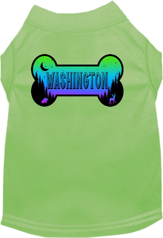 Camiseta serigrafiada para perros y gatos, para mascotas pequeñas y medianas (tallas XS a XL), "Washington Mountain Shades"