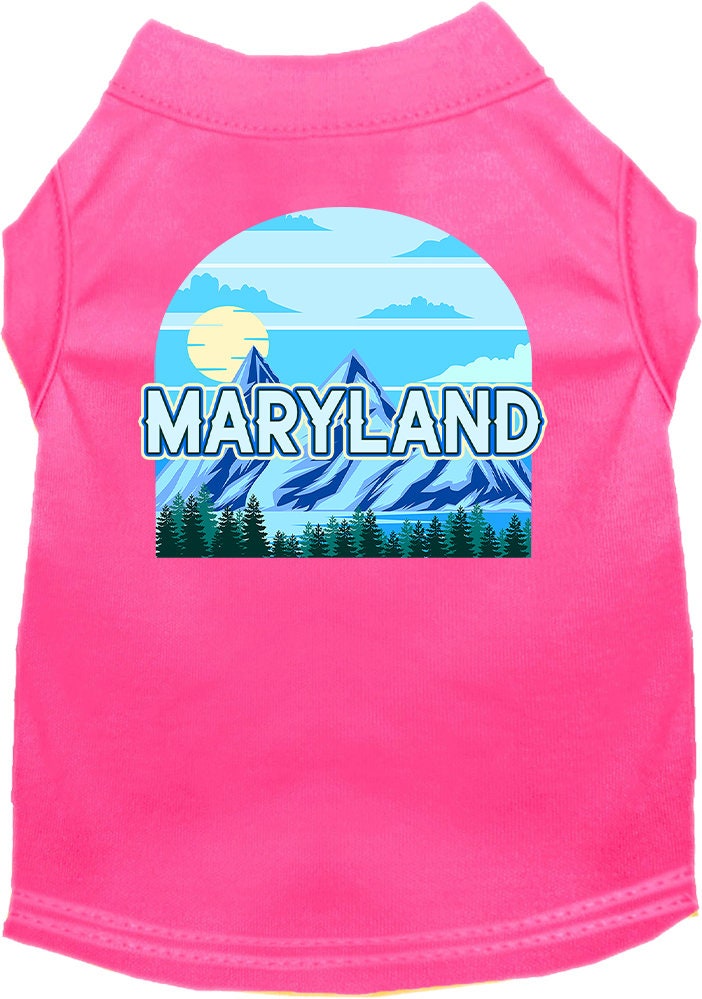 Camiseta serigrafiada para perros y gatos, para mascotas pequeñas y medianas (tallas XS a XL), "Maryland Trailblazer"