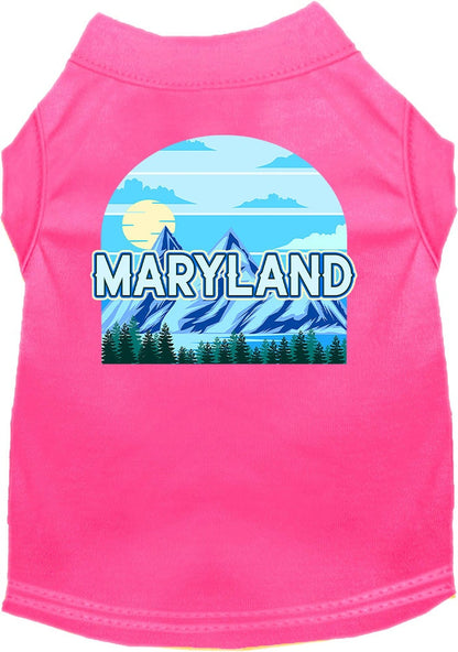 Camiseta serigrafiada para perros y gatos, para mascotas pequeñas y medianas (tallas XS a XL), "Maryland Trailblazer"