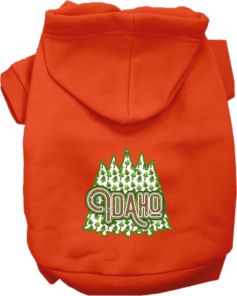 Pet Dog & Cat Screen Printed Hoodie for Medium to Large Pets (Sizes 2XL-6XL), "Idaho Woodland Trees"