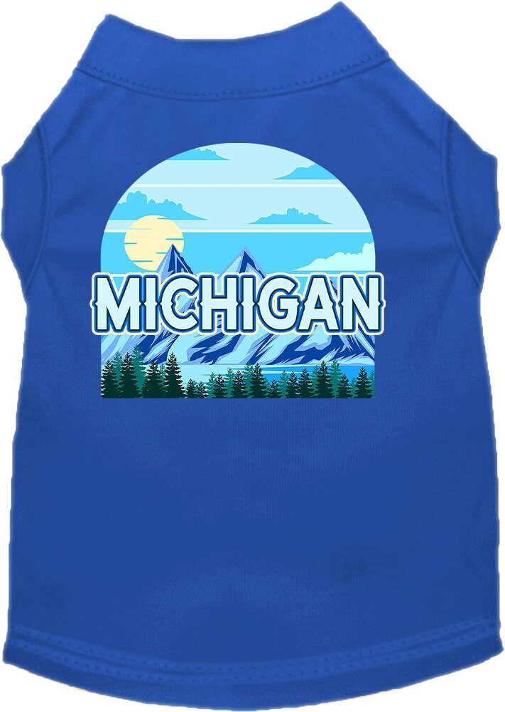 Camiseta serigrafiada para perros y gatos, para mascotas pequeñas y medianas (tallas XS a XL), "Michigan Trailblazer"