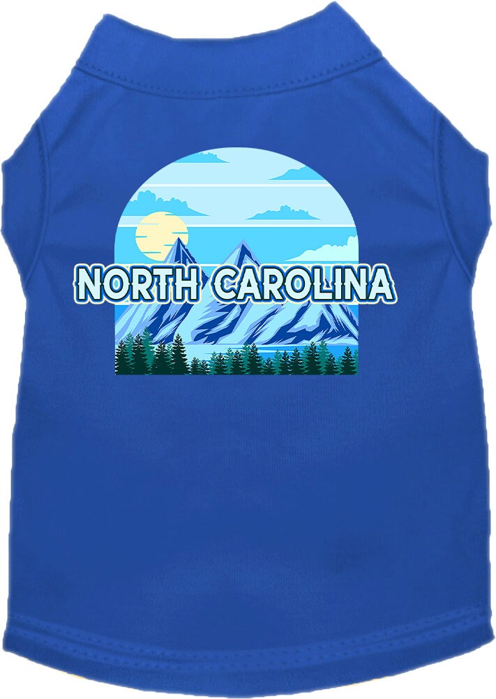 Camiseta serigrafiada para perros y gatos, para mascotas pequeñas y medianas (tallas XS a XL), "North Carolina Trailblazer"