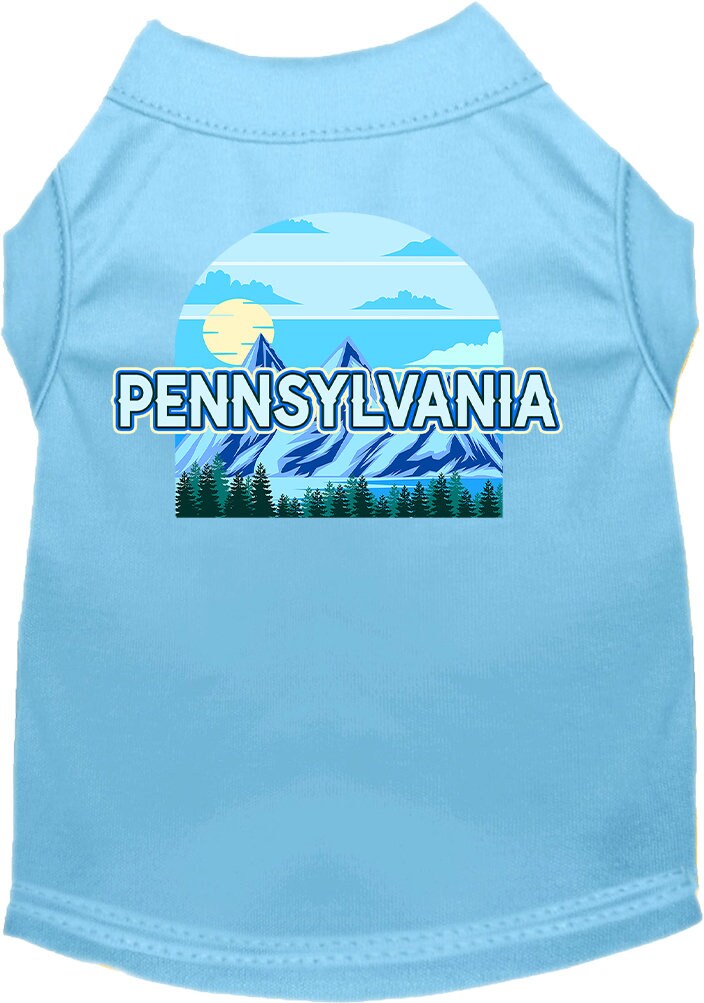 Camiseta serigrafiada para perros y gatos, para mascotas pequeñas y medianas (tallas XS a XL), "Pennsylvania Trailblazer"