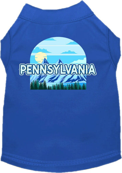 Camiseta serigrafiada para perros y gatos, para mascotas pequeñas y medianas (tallas XS a XL), "Pennsylvania Trailblazer"