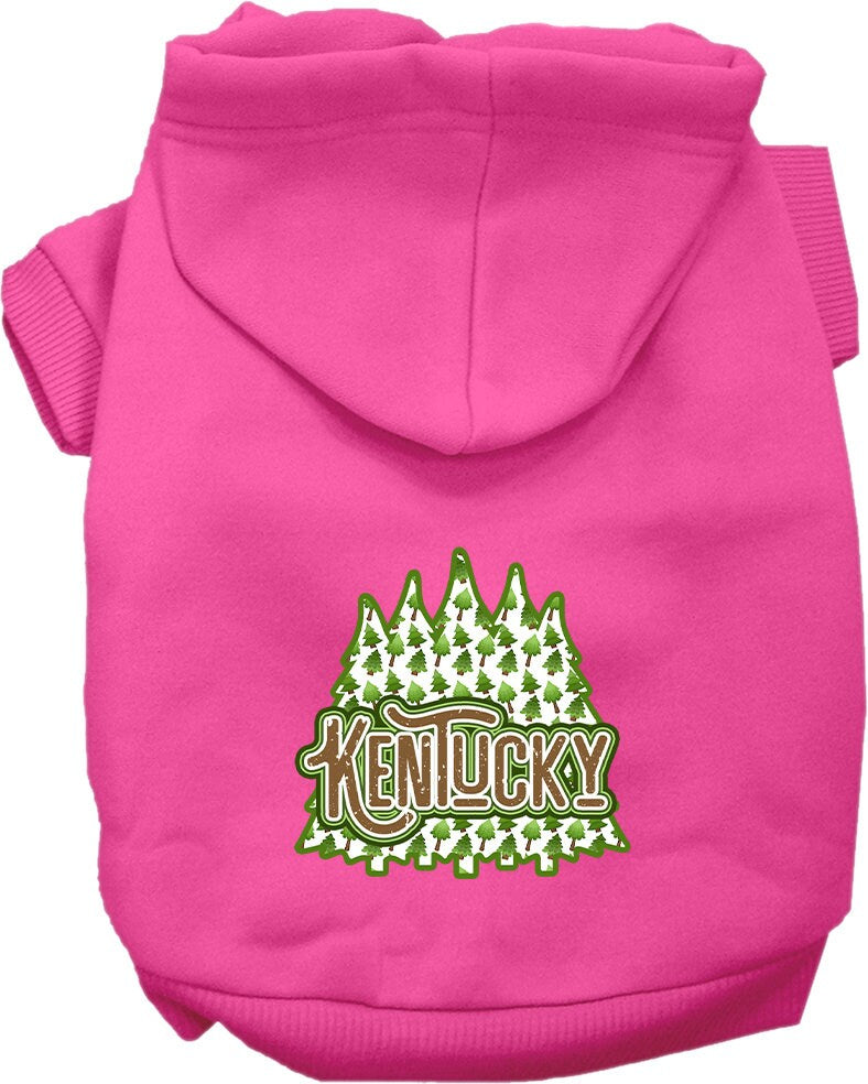 Sudadera con capucha serigrafiada para perros y gatos, para mascotas pequeñas y medianas (tallas XS a XL), "Kentucky Woodland Trees"