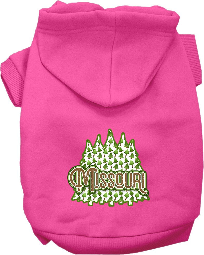 Sudadera con capucha serigrafiada para perros y gatos, para mascotas pequeñas y medianas (tallas XS a XL), "Missouri Woodland Trees"