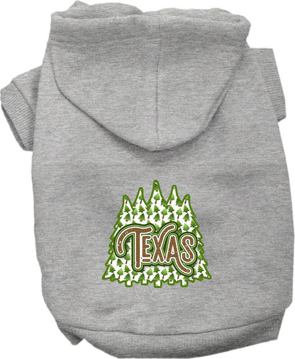 Sudadera con capucha serigrafiada para perros y gatos, para mascotas pequeñas y medianas (tallas XS a XL), "Texas Woodland Trees"