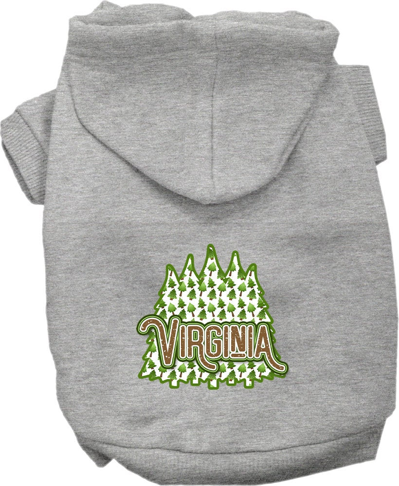 Sudadera con capucha serigrafiada para perros y gatos, para mascotas pequeñas y medianas (tallas XS a XL), "Virginia Woodland Trees"