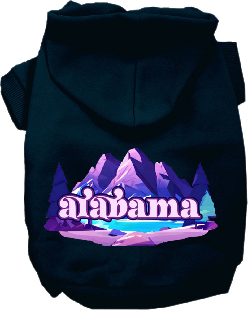 Sudadera con capucha serigrafiada para perros y gatos, para mascotas pequeñas y medianas (tallas XS a XL), "Alabama Alpine Pawscape"