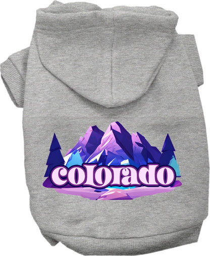 Pet Dog & Cat Screen Printed Hoodie for Small to Medium Pets (Sizes XS-XL), "Colorado Alpine Pawscape"