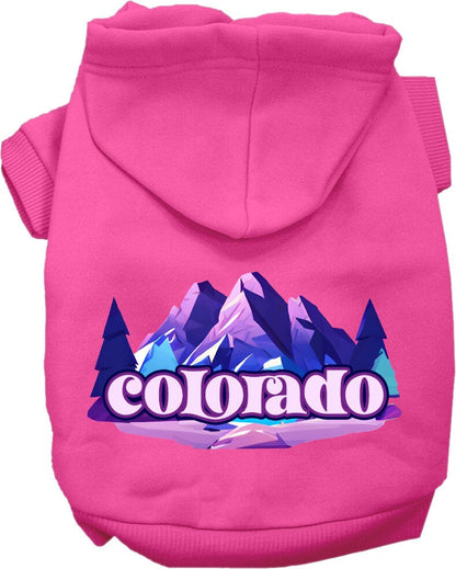 Pet Dog & Cat Screen Printed Hoodie for Medium to Large Pets (Sizes 2XL-6XL), "Colorado Alpine Pawscape"