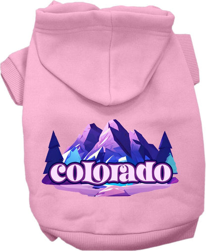 Pet Dog & Cat Screen Printed Hoodie for Medium to Large Pets (Sizes 2XL-6XL), "Colorado Alpine Pawscape"