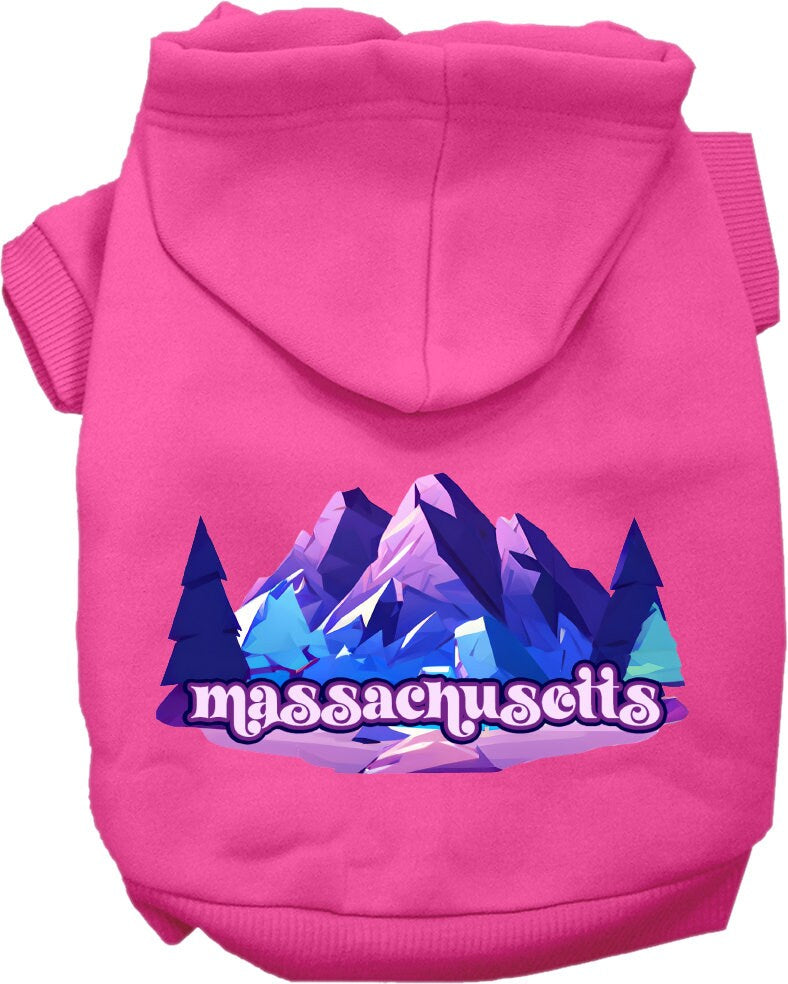 Pet Dog & Cat Screen Printed Hoodie for Small to Medium Pets (Sizes XS-XL), "Massachusetts Alpine Pawscape"