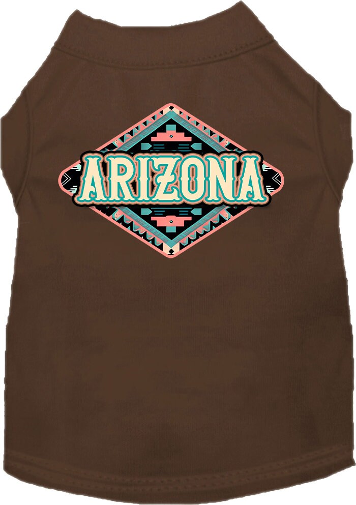 Pet Dog & Cat Screen Printed Shirt for Small to Medium Pets (Sizes XS-XL), "Arizona Peach Aztec"