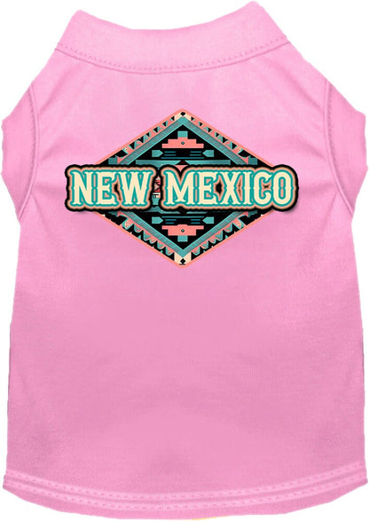 Camiseta serigrafiada para perros y gatos, para mascotas pequeñas y medianas (tallas XS a XL), "New Mexico Peach Aztec"