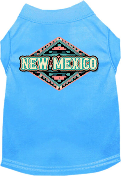 Camiseta serigrafiada para perros y gatos, para mascotas pequeñas y medianas (tallas XS a XL), "New Mexico Peach Aztec"