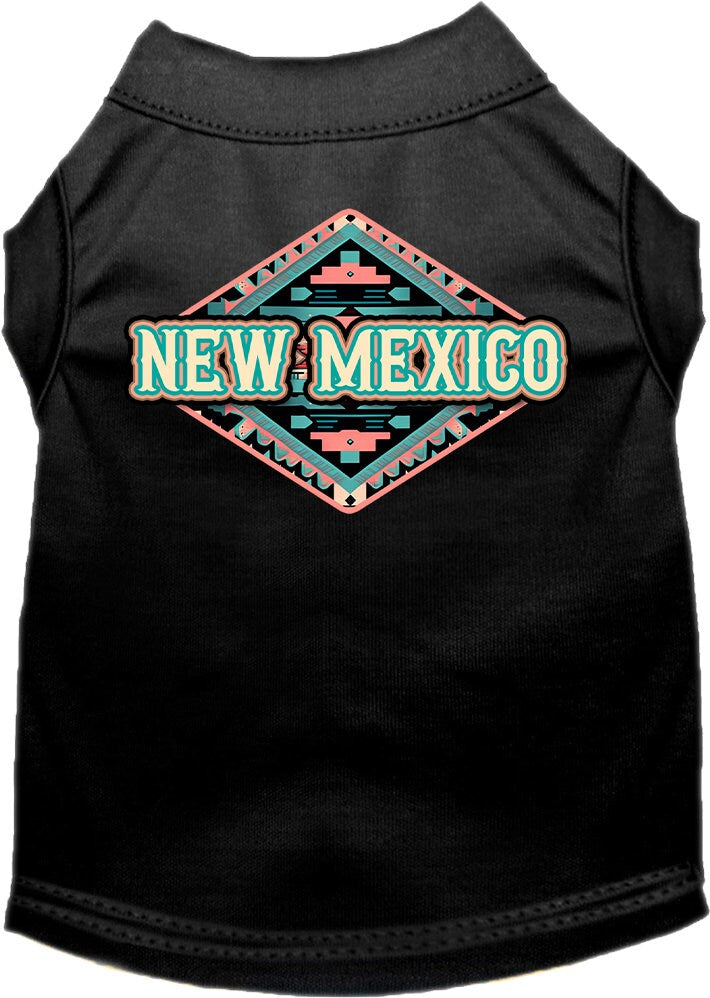 Camiseta serigrafiada para perros y gatos, para mascotas pequeñas y medianas (tallas XS a XL), "New Mexico Peach Aztec"