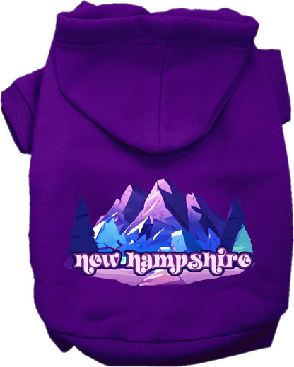 Pet Dog & Cat Screen Printed Hoodie for Small to Medium Pets (Sizes XS-XL), "New Hampshire Alpine Pawscape"