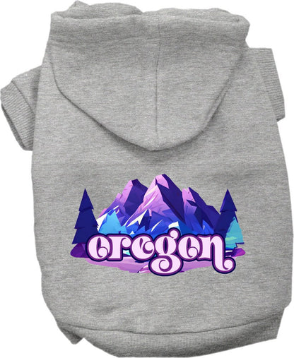 Sudadera con capucha serigrafiada para perros y gatos, para mascotas medianas y grandes (tallas 2XL a 6XL), "Oregon Alpine Pawscape"