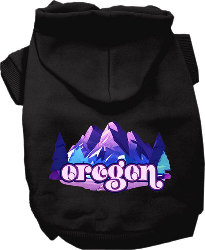 Sudadera con capucha serigrafiada para perros y gatos, para mascotas medianas y grandes (tallas 2XL a 6XL), "Oregon Alpine Pawscape"