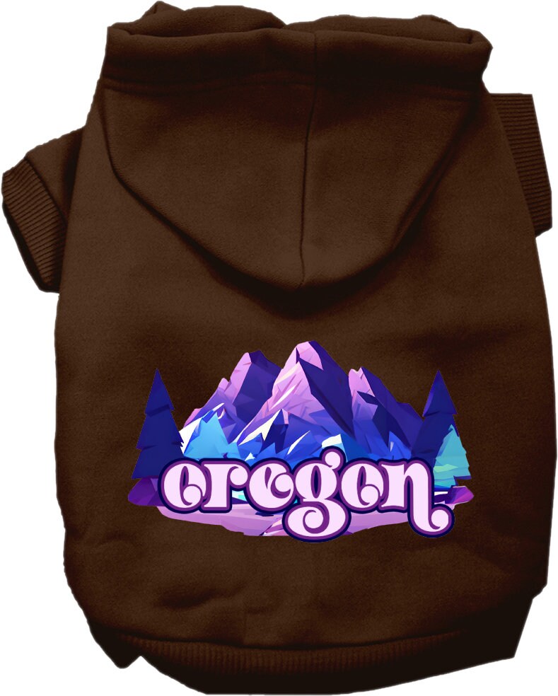 Sudadera con capucha serigrafiada para perros y gatos, para mascotas medianas y grandes (tallas 2XL a 6XL), "Oregon Alpine Pawscape"