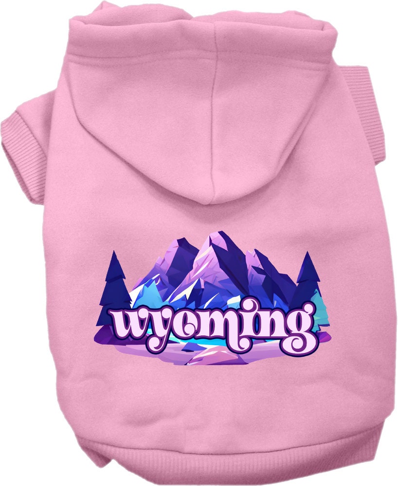 Sudadera con capucha serigrafiada para perros y gatos, para mascotas pequeñas y medianas (tallas XS a XL), "Wyoming Alpine Pawscape"