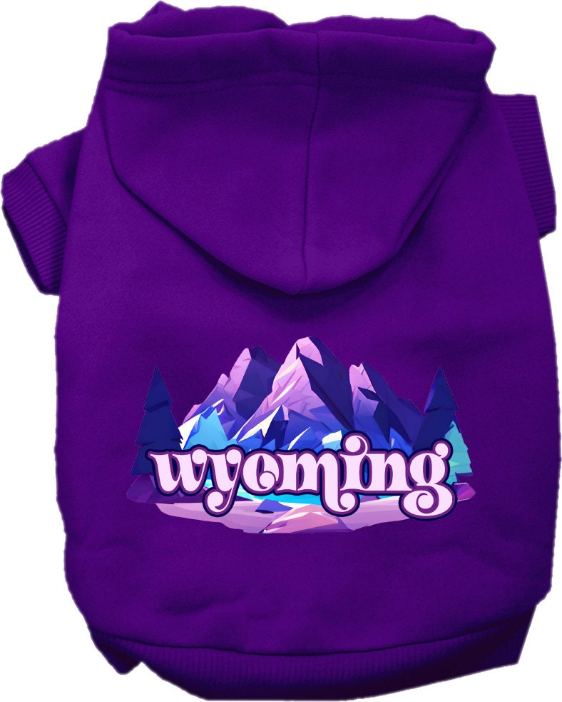 Sudadera con capucha serigrafiada para perros y gatos, para mascotas pequeñas y medianas (tallas XS a XL), "Wyoming Alpine Pawscape"