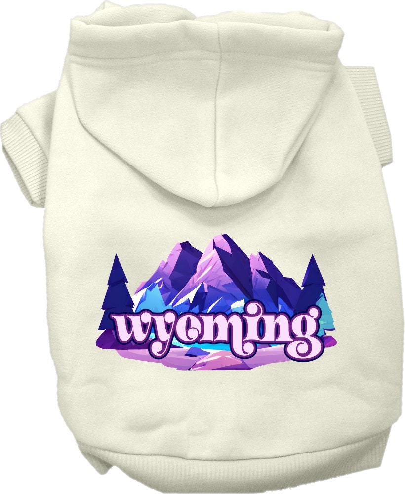 Sudadera con capucha serigrafiada para perros y gatos, para mascotas pequeñas y medianas (tallas XS a XL), "Wyoming Alpine Pawscape"