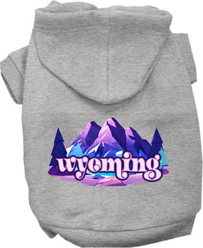 Sudadera con capucha serigrafiada para perros y gatos, para mascotas pequeñas y medianas (tallas XS a XL), "Wyoming Alpine Pawscape"