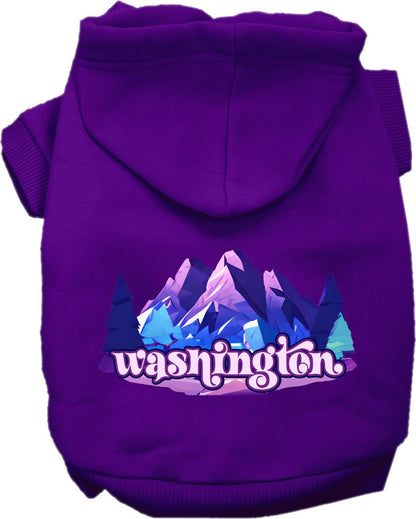 Sudadera con capucha serigrafiada para perros y gatos, para mascotas medianas y grandes (tallas 2XL-6XL), "Washington Alpine Pawscape"