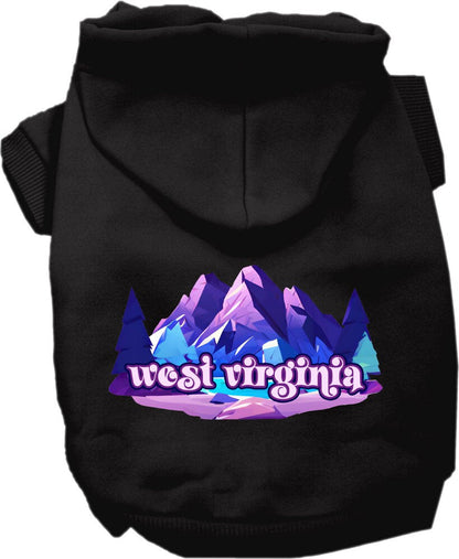 Pet Dog & Cat Screen Printed Hoodie for Small to Medium Pets (Sizes XS-XL), "West Virginia Alpine Pawscape"