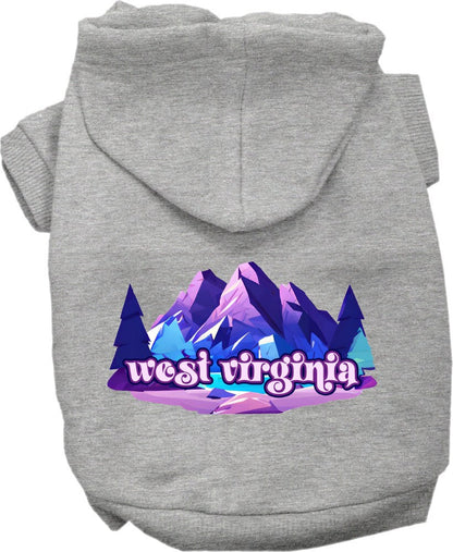 Pet Dog & Cat Screen Printed Hoodie for Small to Medium Pets (Sizes XS-XL), "West Virginia Alpine Pawscape"