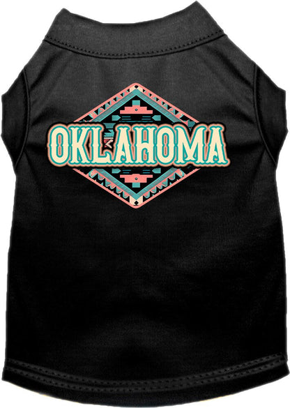 Camiseta serigrafiada para perros y gatos, para mascotas pequeñas y medianas (tallas XS a XL), "Oklahoma Peach Aztec"