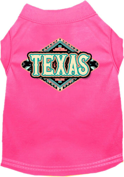 Camiseta serigrafiada para perros y gatos, para mascotas pequeñas y medianas (tallas XS a XL), "Texas Peach Aztec"