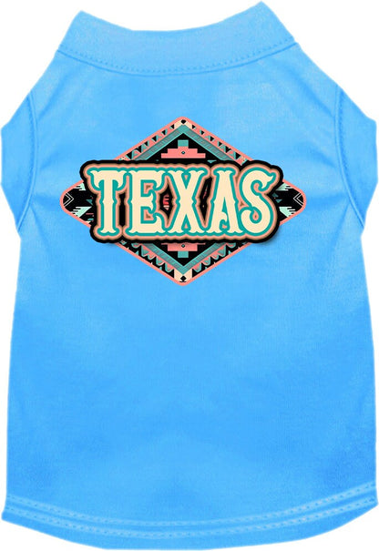 Camiseta serigrafiada para perros y gatos, para mascotas pequeñas y medianas (tallas XS a XL), "Texas Peach Aztec"