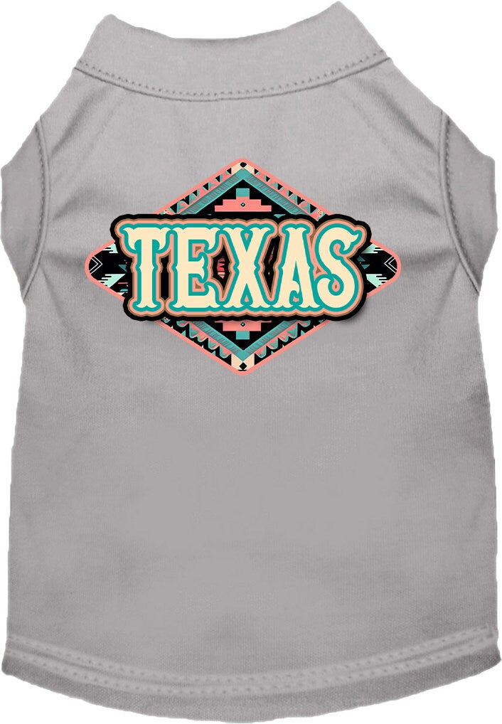 Camiseta serigrafiada para perros y gatos, para mascotas pequeñas y medianas (tallas XS a XL), "Texas Peach Aztec"