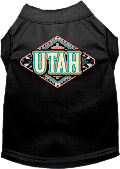 Camiseta serigrafiada para perros y gatos, para mascotas pequeñas y medianas (tallas XS a XL), "Utah Peach Aztec"