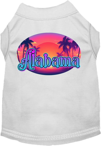 Pet Dog & Cat Screen Printed Shirt for Small to Medium Pets (Sizes XS-XL), "Alabama Classic Beach"