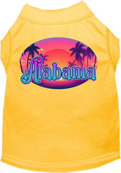 Pet Dog & Cat Screen Printed Shirt for Small to Medium Pets (Sizes XS-XL), "Alabama Classic Beach"